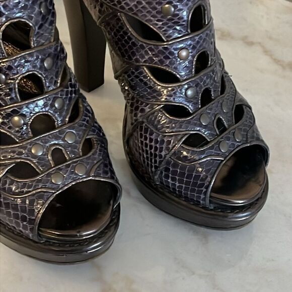 BOTTEGA VENETA heels Leather Python Animal print slingback platforms EU … - Picture 6 of 16
